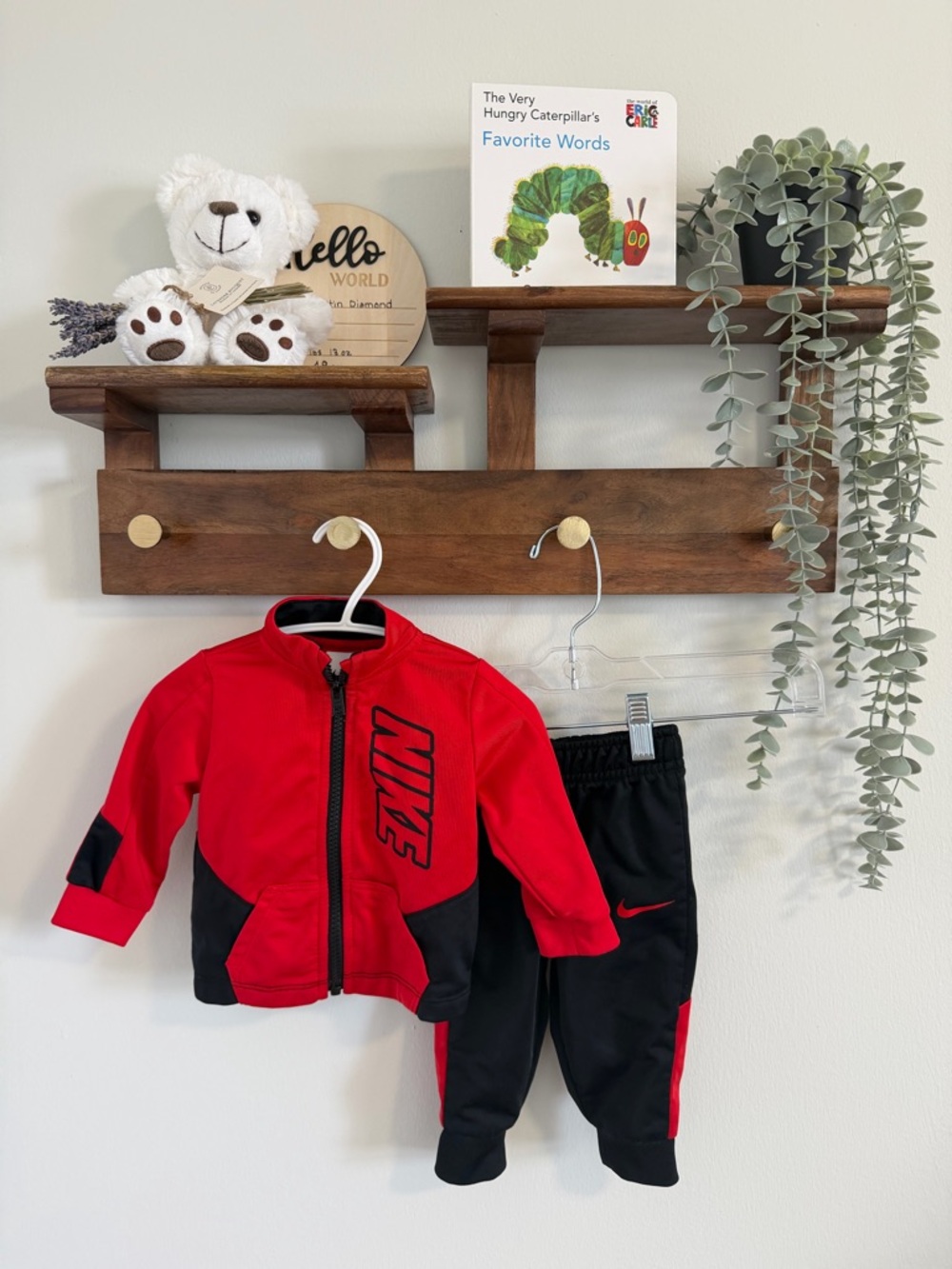 Nike Red and Black Kids Matching Jacket and Pants Set